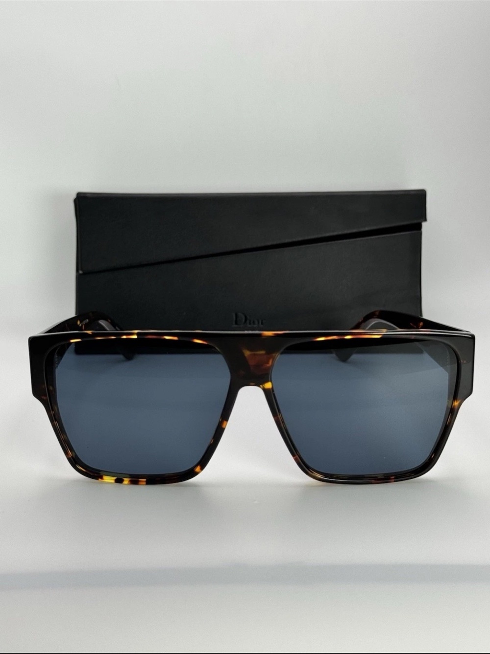 Dior Tortoiseshell Frame Sunglasses with Blue Lenses - Picture 1 of 8